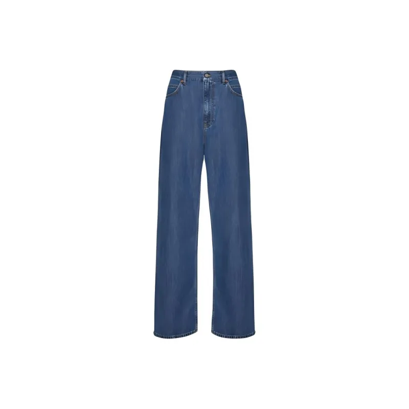 Valentino Logo Patch Straight Leg Jeans-0