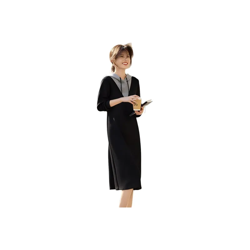 XWI Long Sleeved Dresses Women's Black & Heather Gray-0