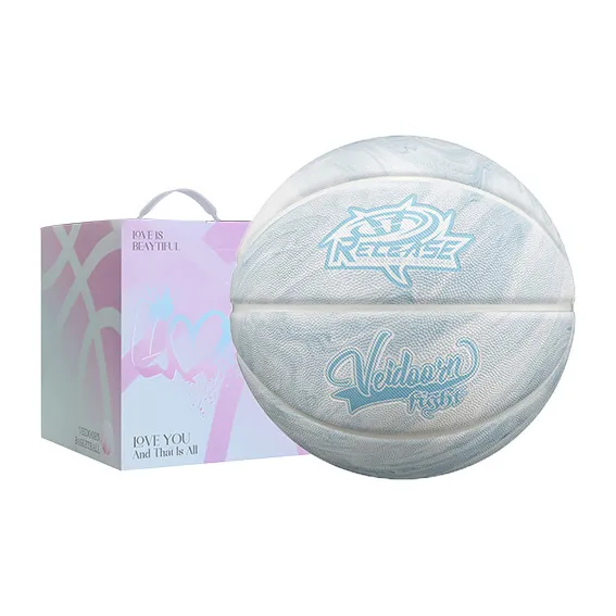 VEIDOORN PU Basketball White Blue Size 7 Street Training Competition Unisex-10