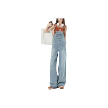 SONGS ALONG Overalls Women's Washed Blue