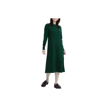 UNIQLO Long-Sleeved Dresses Women's Dark Olive
