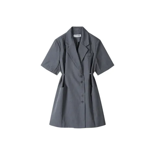 CIVICERA Short Sleeved Dresses Women's Gray