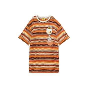 B.Duck Short Sleeved Dress Women's Multicolor Orange