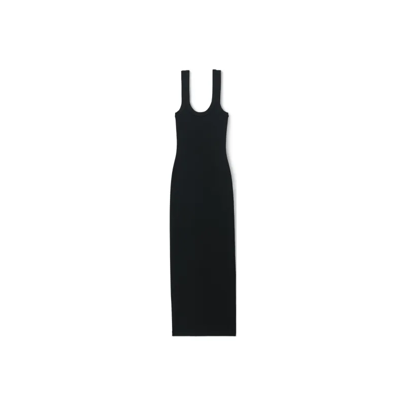 Alexander Wang Logo Rib-Knit Tank Maxi Dress-0