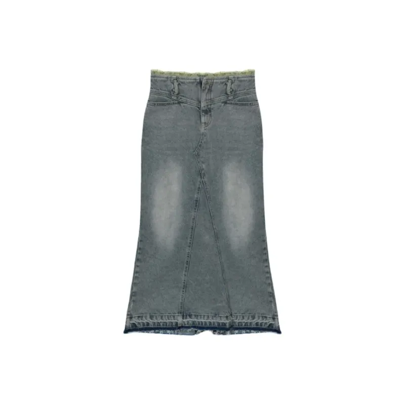 Nick & Nicole Denim Long Skirt Women's Blue-0