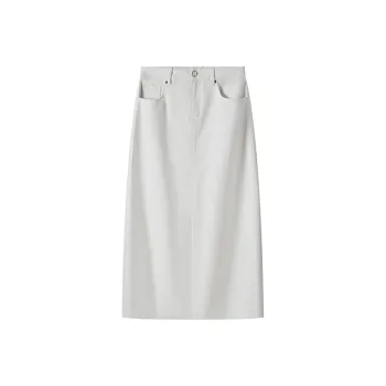 MOSIIMORII Denim Long Skirt Women's White