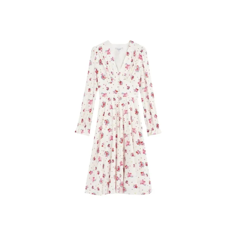 Bebe SS24 Long Sleeved Dress Women's White Flower-0