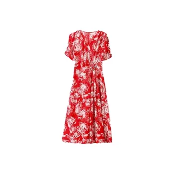 Mapping Short Sleeved Dresses Women's Red