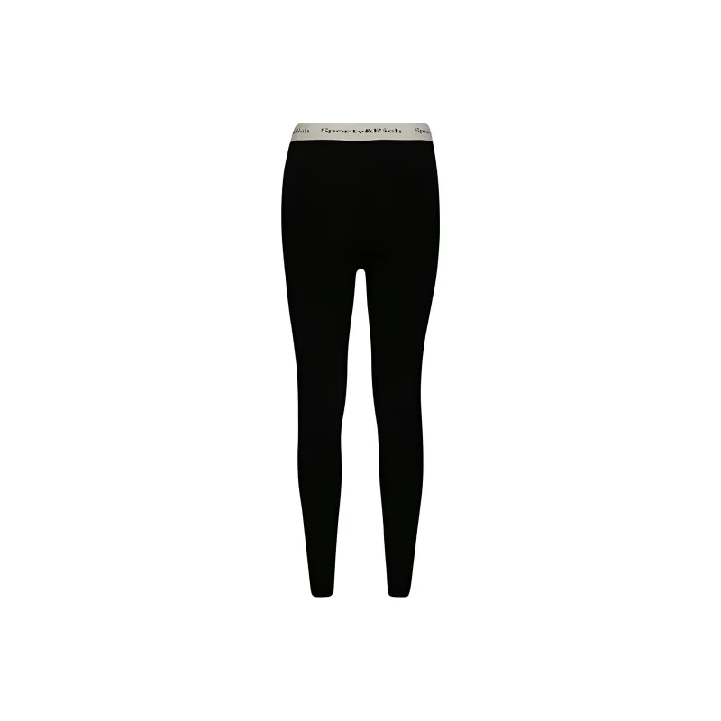 SPORTY & RICH Serif logo Ribbed Leggings-0