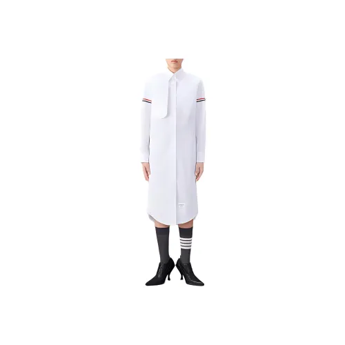 THOM BROWNE Cotton Midi Shirt Dress