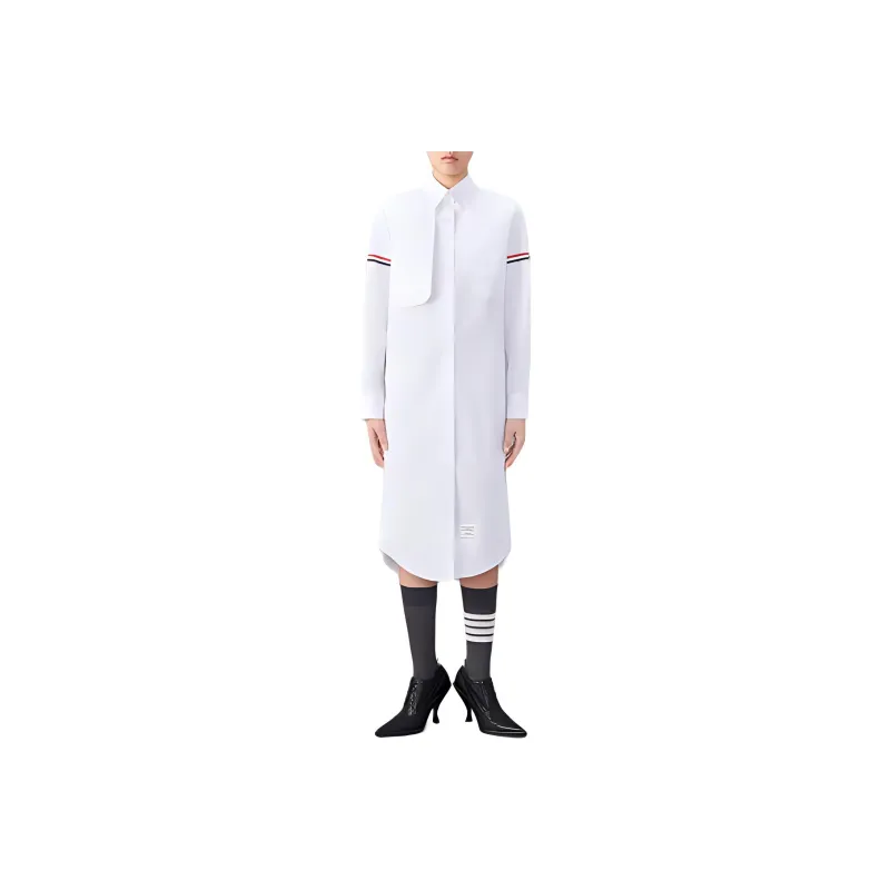 THOM BROWNE Cotton Midi Shirt Dress-0
