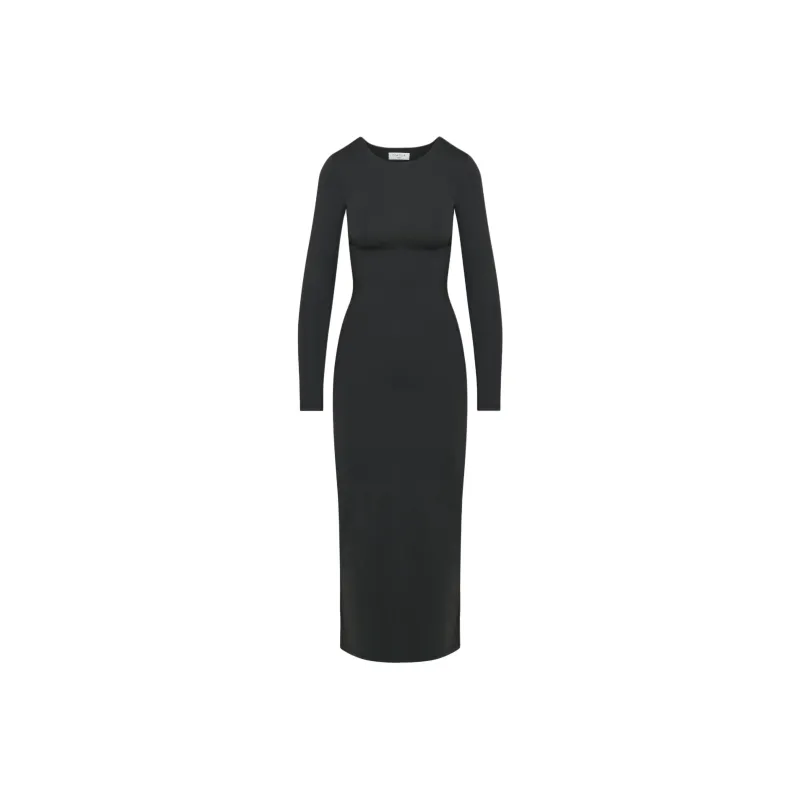 ARITZIA Contour Crew Longsleeve Maxi Dress Long-Sleeved Dresses Women's Black-0