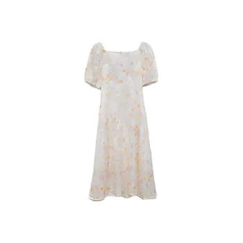 DOSOHEB Short Sleeved Dresses Women's Yellow