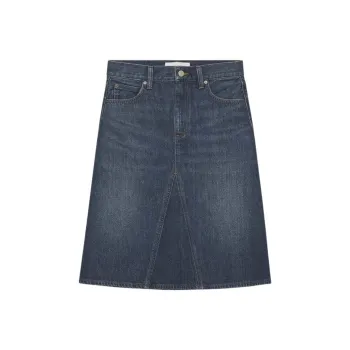 ARITZIA FW24 Denim Forum The '90s Midi Denim Skirt Denim Long Skirts Women's Dark Bleu/Dark Blue