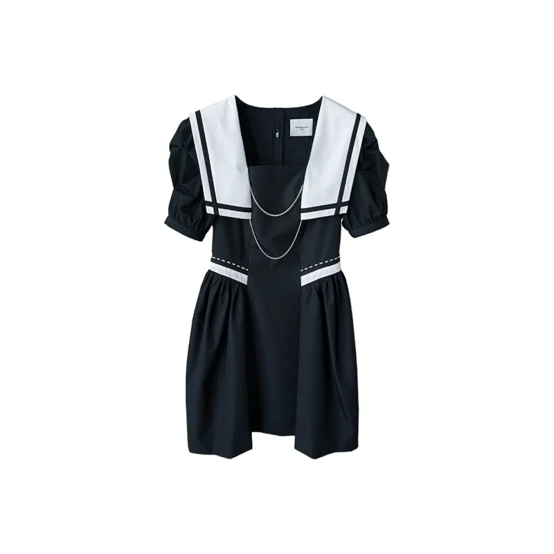 NancyCavally Short-Sleeved Dresses Women's Black-0