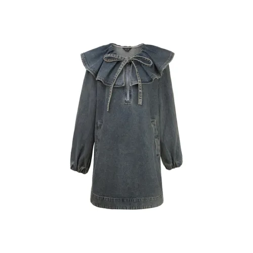 AIVEI Long Sleeved Dress Women's Denim Blue