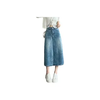 SITOL Denim Long Skirts Women's Blue