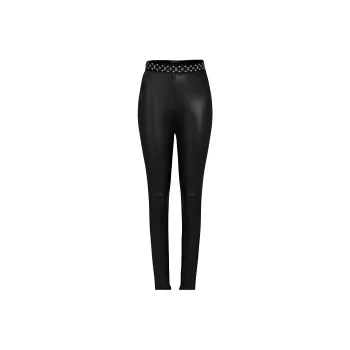 LOUIS VUITTON Contrast Accent Leather Leggings