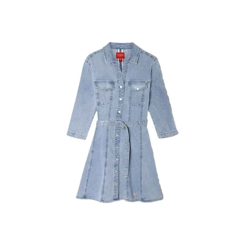 GUESS Long-Sleeved Dresses Women's Light Blue-0