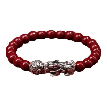 WUMZK Reconstructed Cinnabar Bracelets Unisex