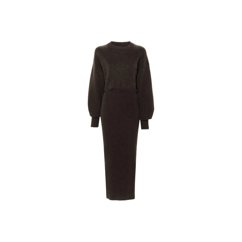 NANUSHKA Zothy Ribbed Knit Midi Dress-0