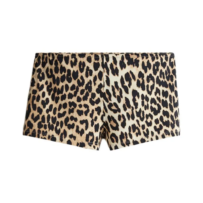 H&M Casual Shorts Women's Beige/Leopard Print-0