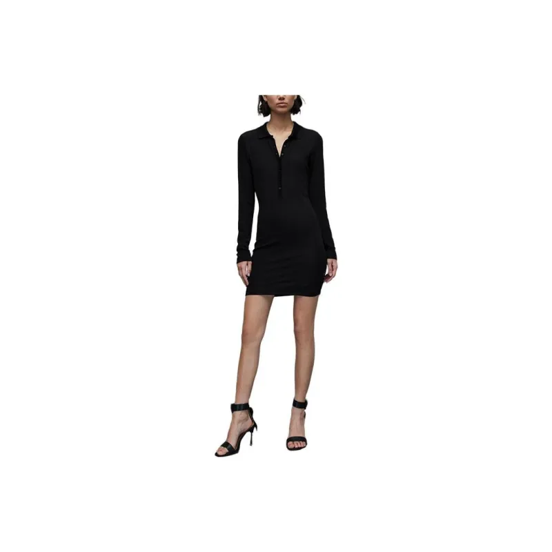 ALLSAINTS Long-Sleeved Dresses Women's Black-0