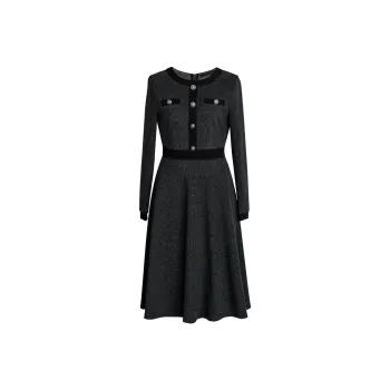 ROEYSHOUSE Long Sleeved Dress Women's Black Gray