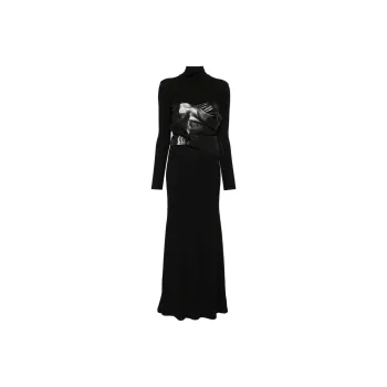 NANUSHKA Draped panel Roll neck Maxi Dress
