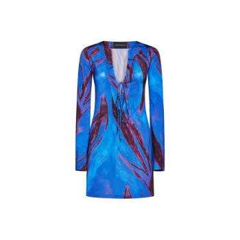 Louisa Ballou Abstract print Long sleeved Kaftan Dress