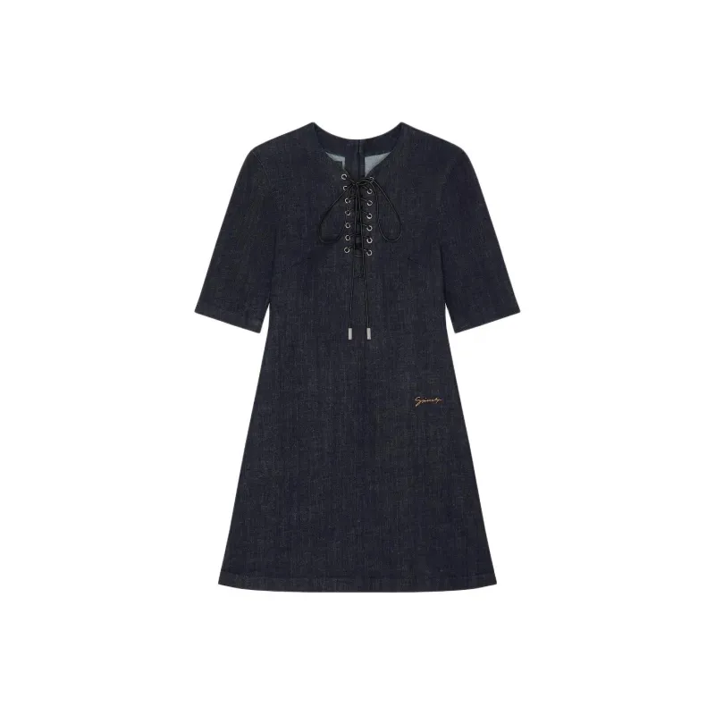 Givenchy SS25 Short Sleeved Dress Women's Blue-0