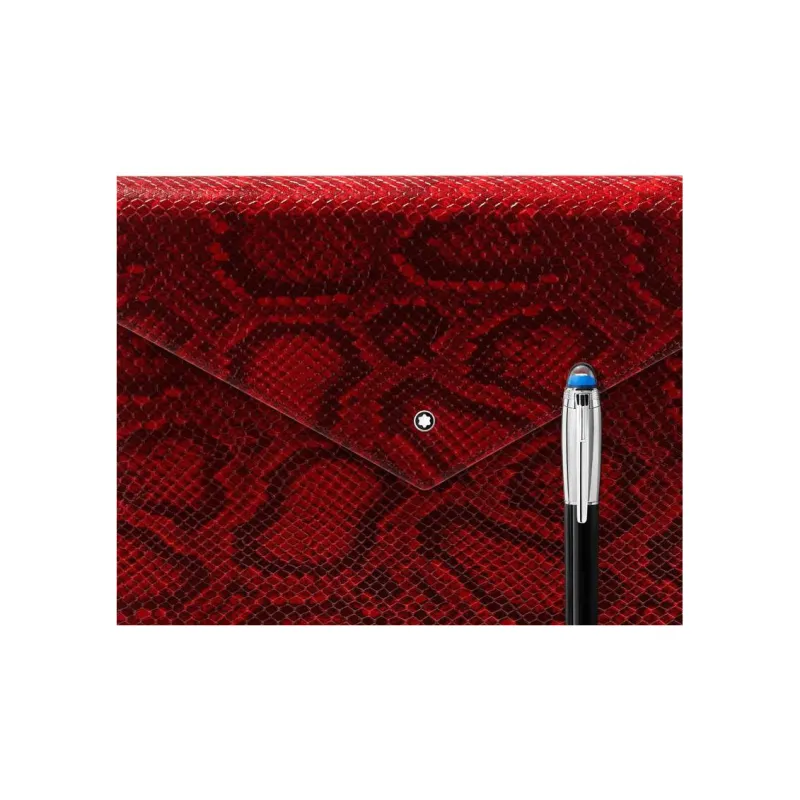 MONTBLANC Leather Laptop Case Accessory Unisex Red & Black-3