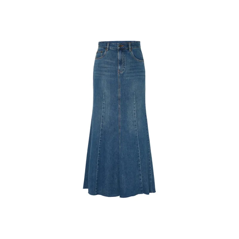 MOCO Denim Long Skirt Women's Denim Blue-0