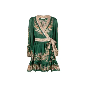 Zimmermann Long-Sleeved Dresses Women's Emerald Green