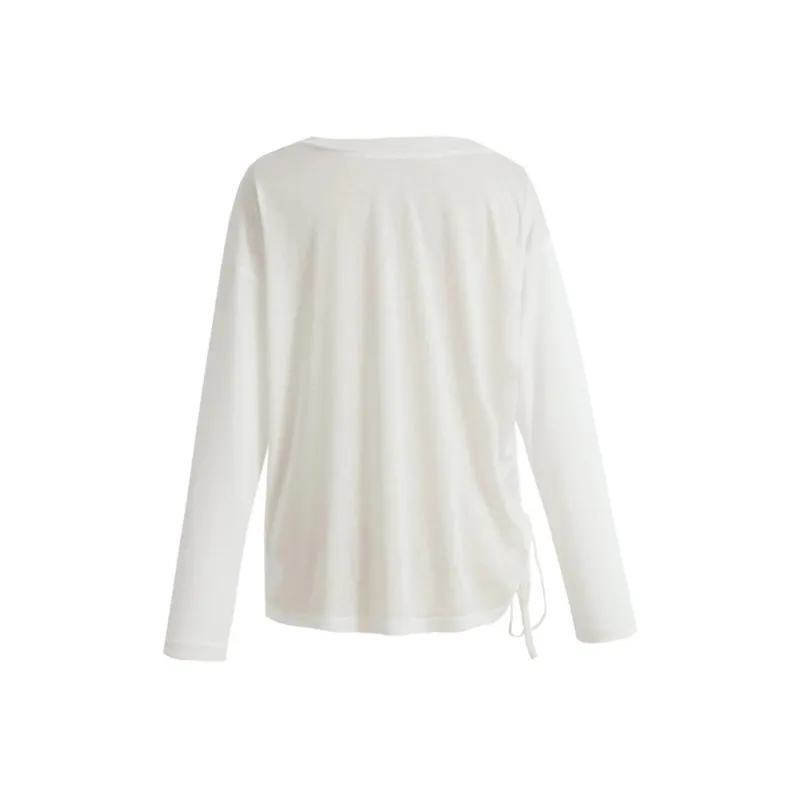Oudifu T Shirts Women's White-2