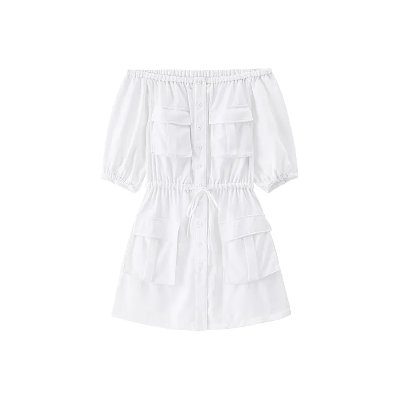 Miss Sixty Short Sleeved Dresses Women's White-0