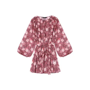 Maje Floral print Tied waist Minidress