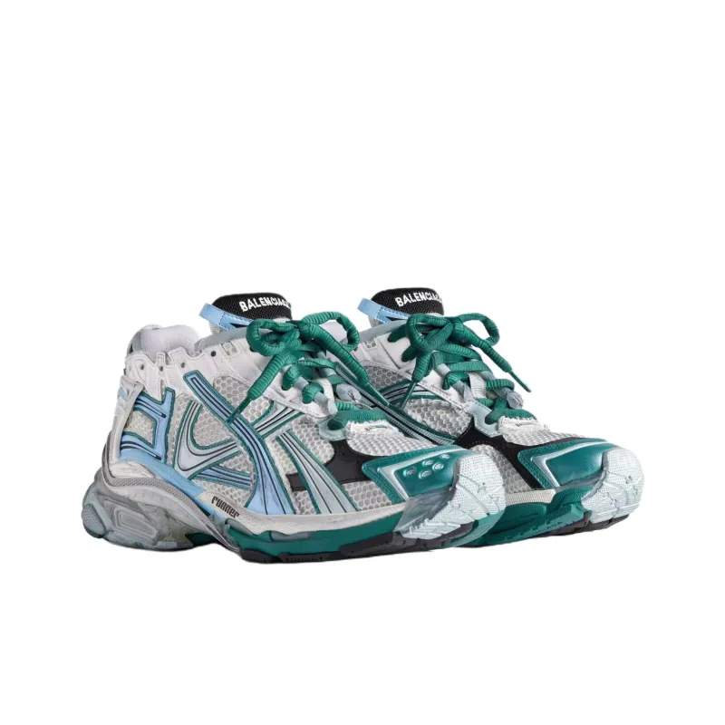 Balenciaga Runner White Green Blue-2