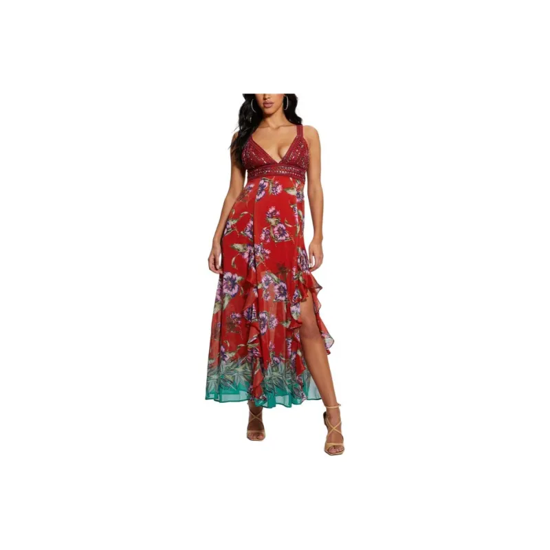 GUESS Eco Serena Dress Slip Dresses Women's Red-0
