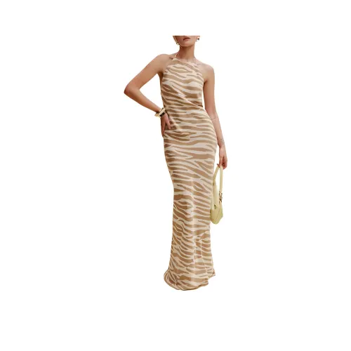 REFORMATION Jeany Silk Dress Slip Dresses Women's Zebra Print