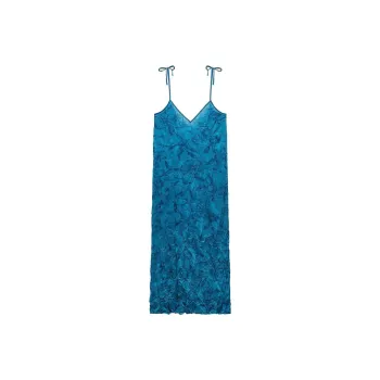 ZARA Slip Dresses Women's Medium Blue Green