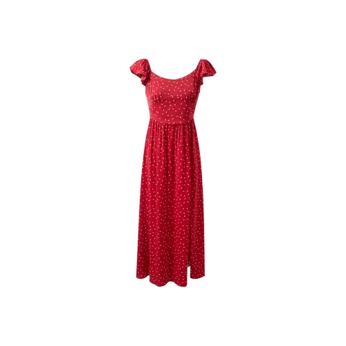 3COLOUR Short Sleeved Dress Women's Rose Red Floral