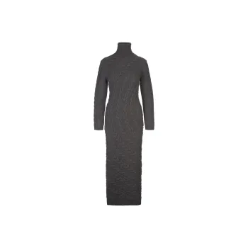 MaxMara Curved Ribbed Turtleneck Maxi Dress