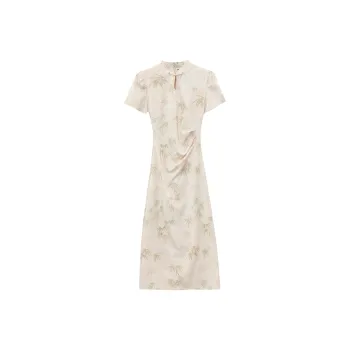 PAIN OR PLEASURE Summer Short Sleeved Dresses Women's Apricot