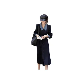 【dme】 Long Sleeved Dresses Women's Navy Blue