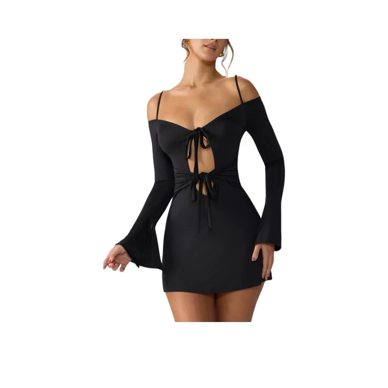 OH POLLY SIDNEY Long-Sleeved Dresses Women's Black-0