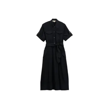 ZARA Short Sleeved Dress Women's Deep Sea Blue