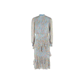 SALONI Isa Ruffled Midi Dress