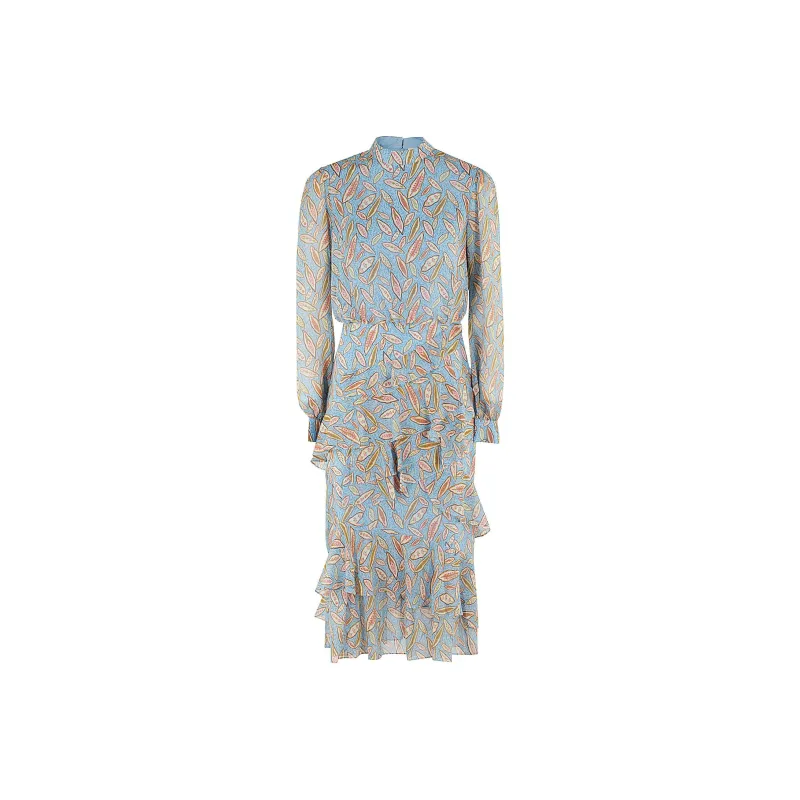 SALONI Isa Ruffled Midi Dress-0