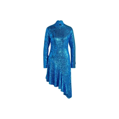 Adidas Originals Blue Version Collection Long Sleeved Dresses Women's Blue